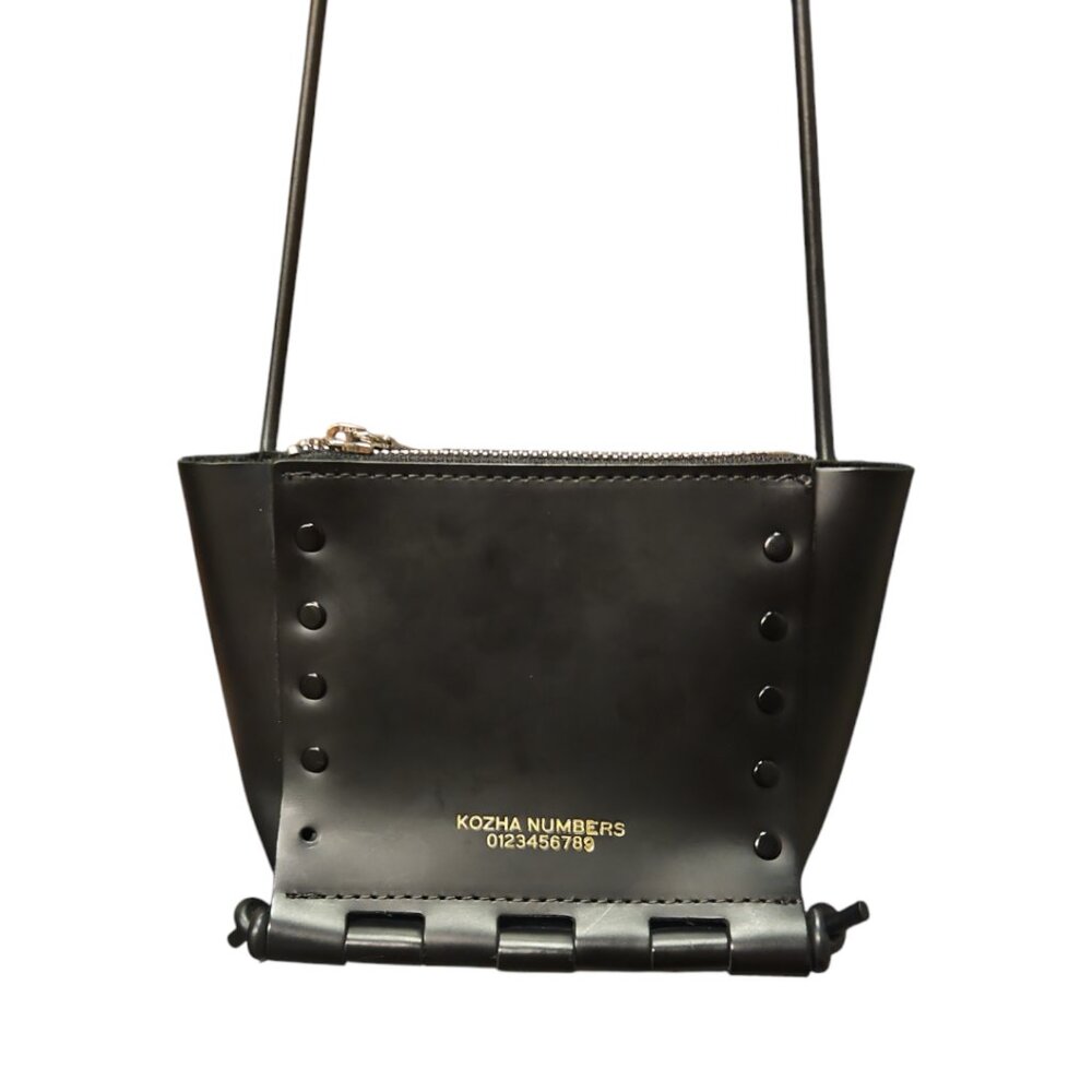 KOZHA NUMBERS | Miso Mini Leather Crossbody Bag • Black • Missing Stud